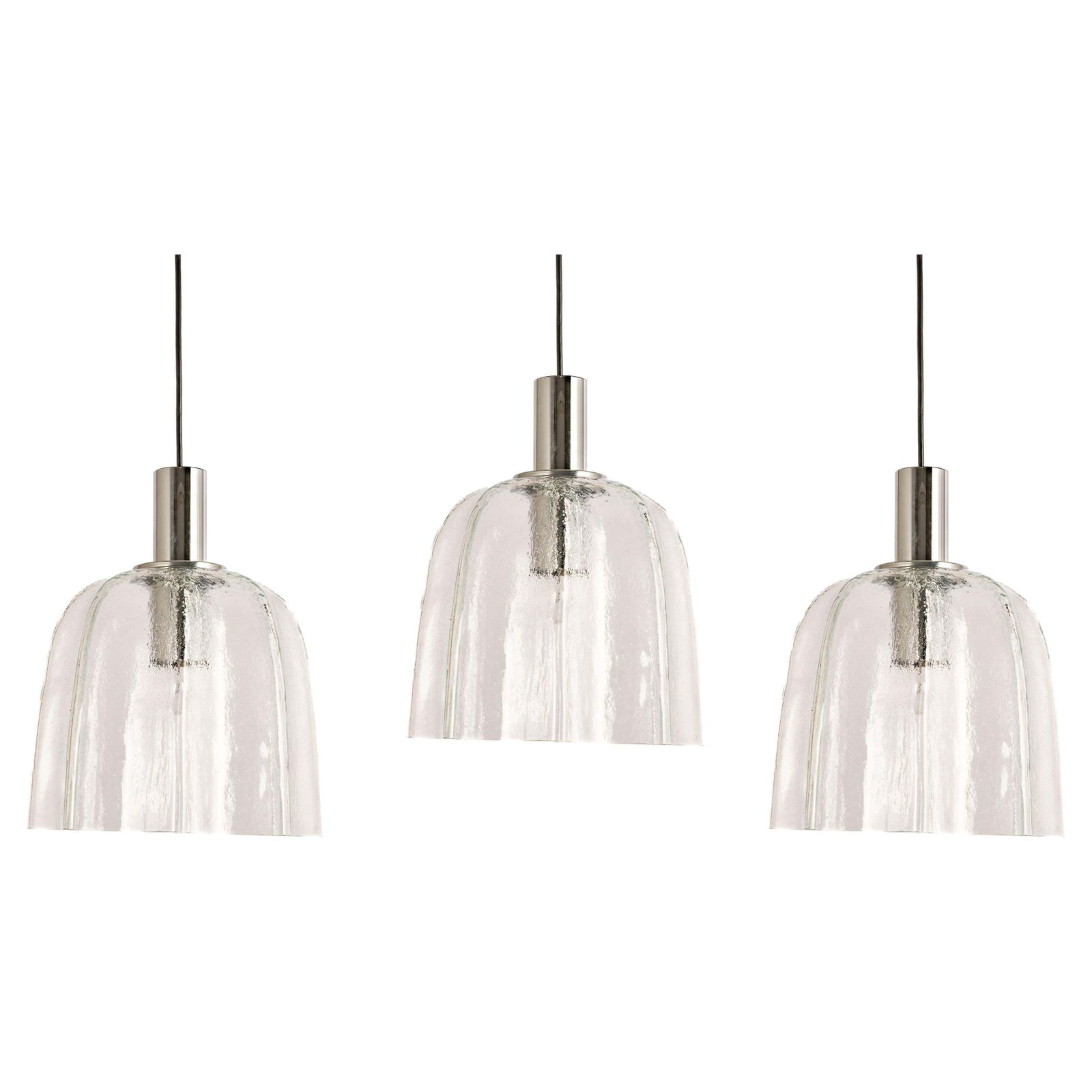 1 Of 5 Large Glass Pendant Lights By Limburg, Germany, 1970s