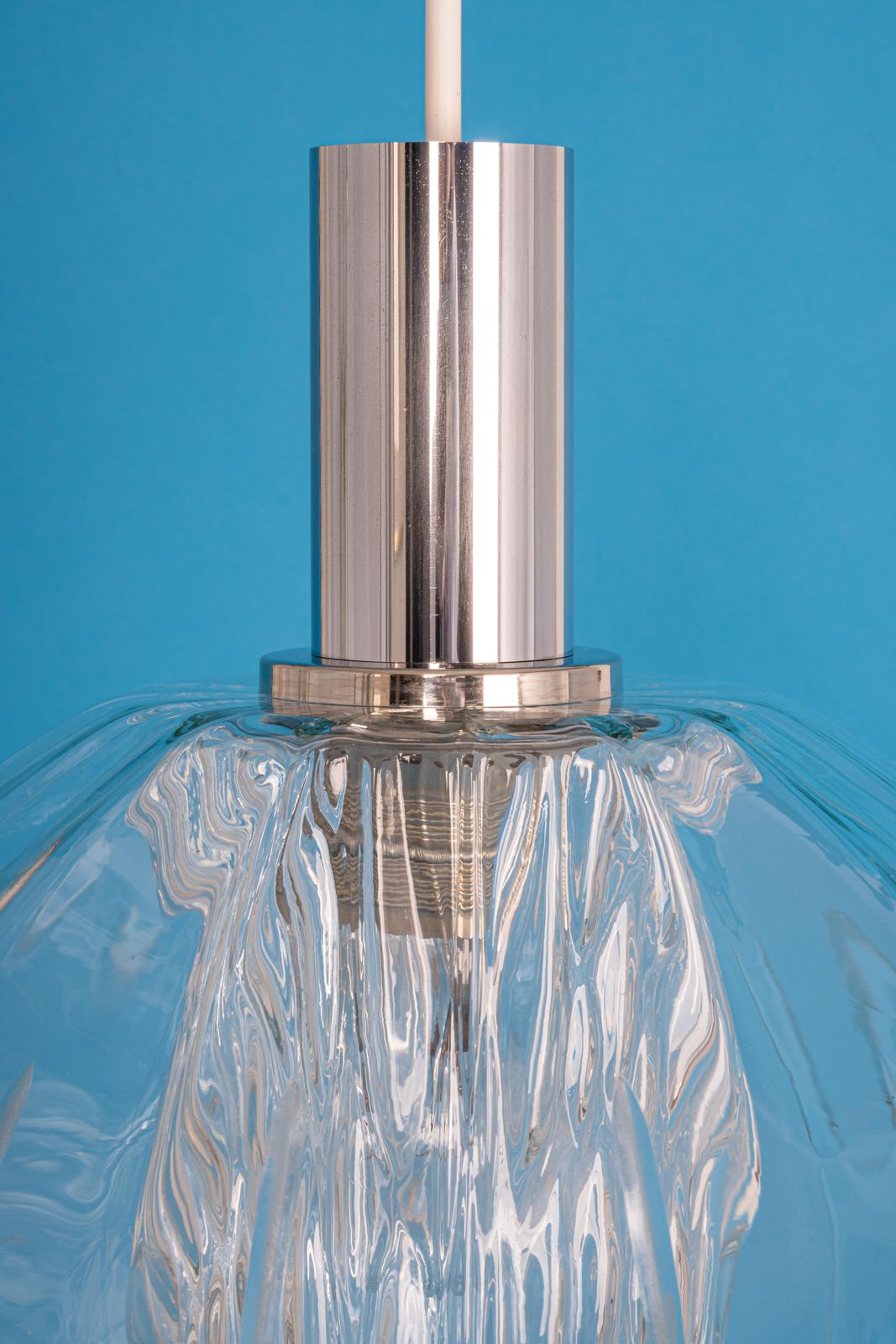 photo for sale Large Glass Pendant Light In Tulipan Form By Cosack, Germany, 1970s