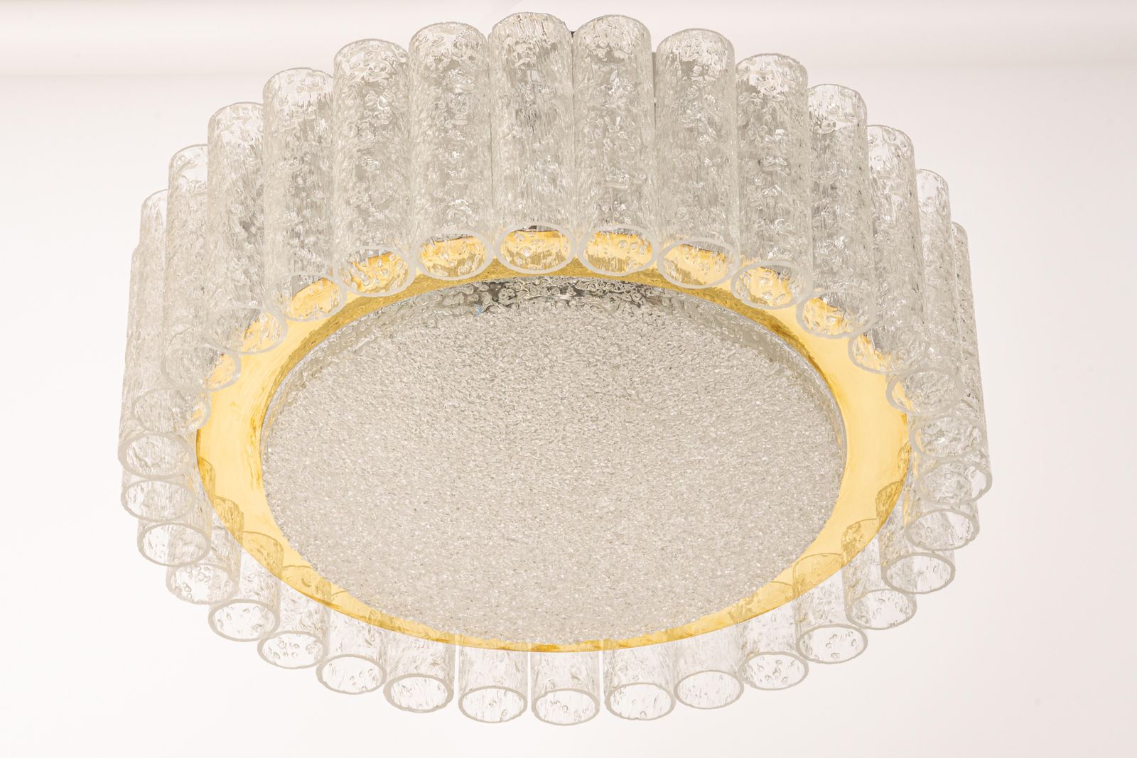 1 Of 5 Stunning Murano Glass Tubes Flushmount By Doria, Germany, 1960s photo Lighting