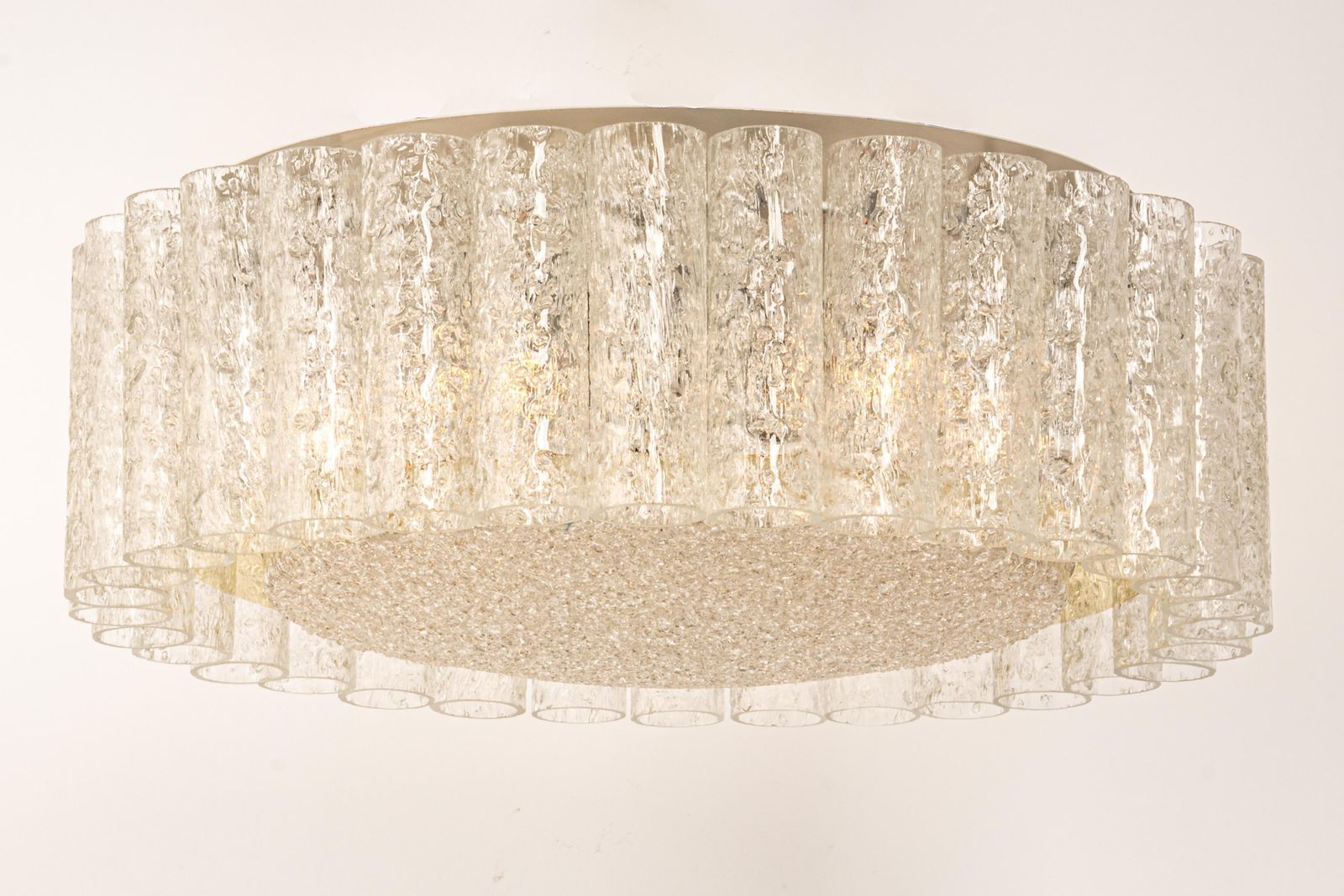 1 Of 5 Stunning Murano Glass Tubes Flushmount By Doria, Germany, 1960s photo vinterior