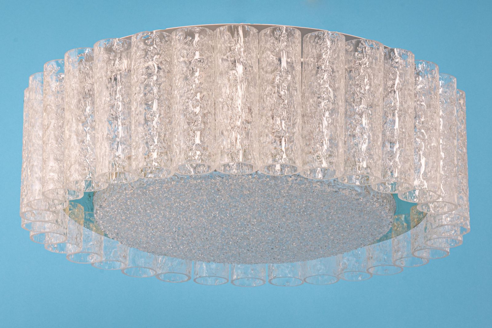 1 Of 5 Stunning Murano Glass Tubes Flushmount By Doria, Germany, 1960s photo buy