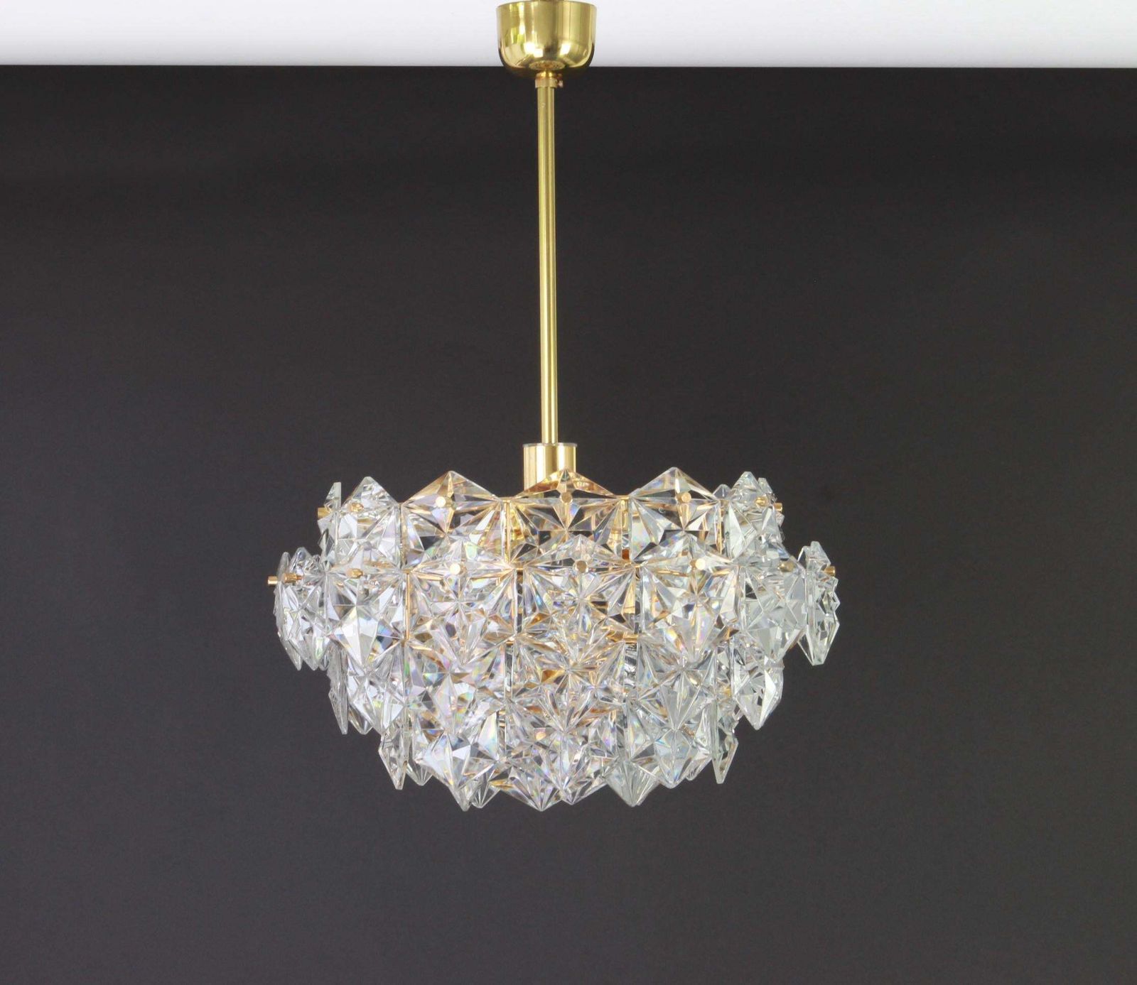 Gilt Brass And Crystal Glass Chandelier By Kinkeldey, Germany, 1970s photo 1204.0
