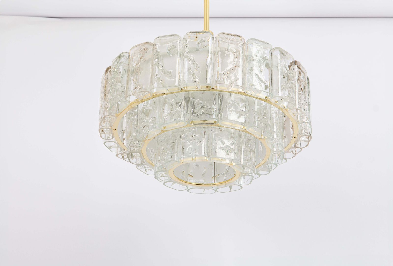 Stunning Murano Ice Glass Tubes Chandelier By Doria, Germany, 1960s photo 1247.0