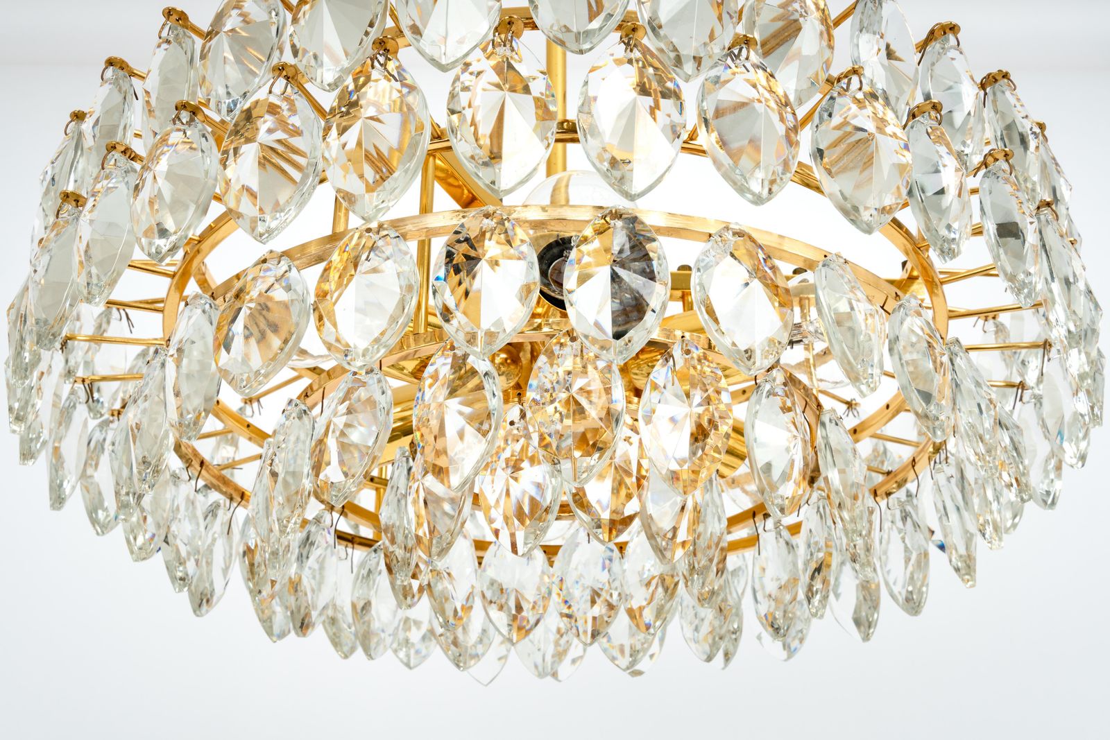 Bakalowits Chandelier Brass And Crystal Glass, Austria, 1960s photo 1204.0