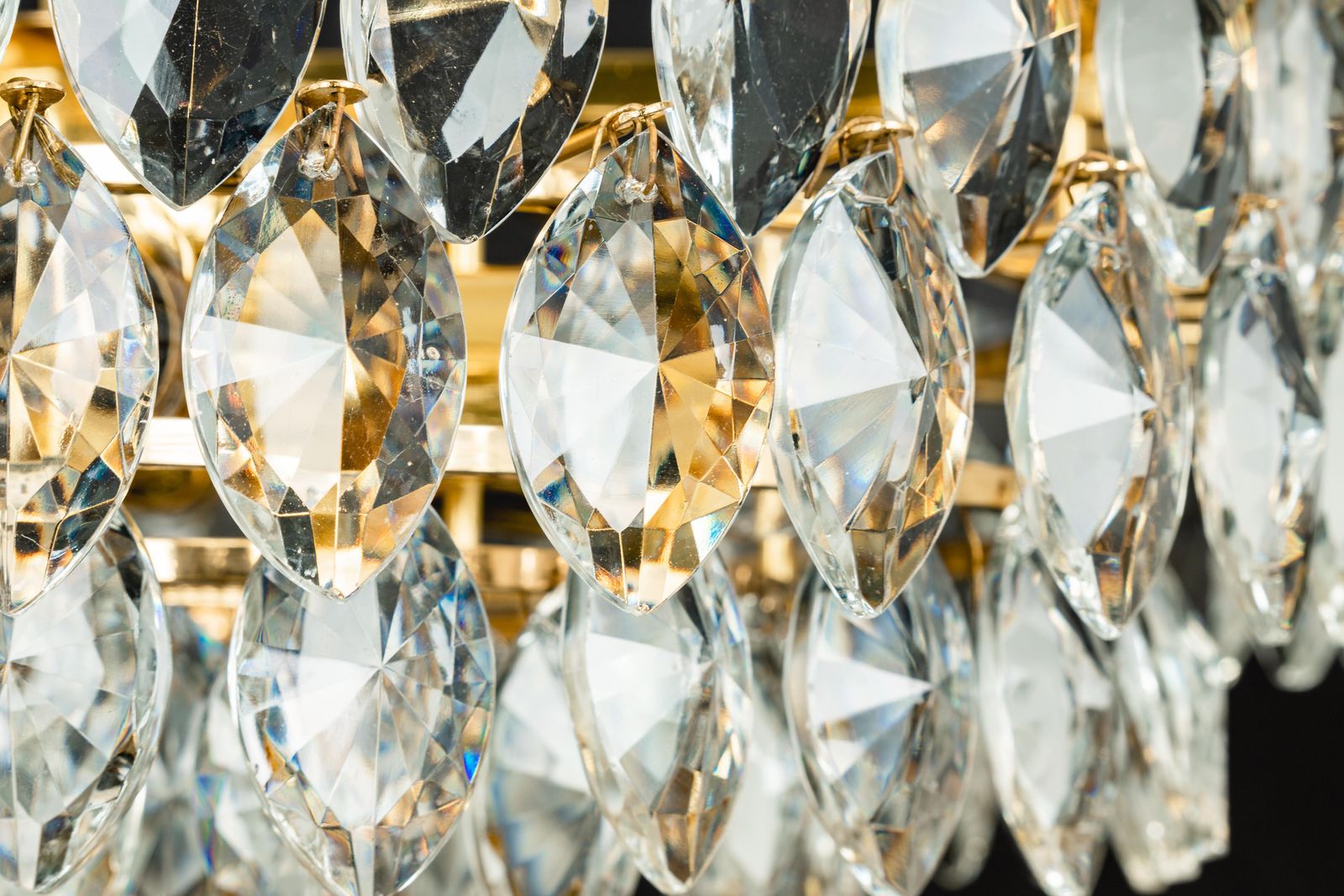 1204.0 Bakalowits Chandelier Brass And Crystal Glass, Austria, 1960s photo