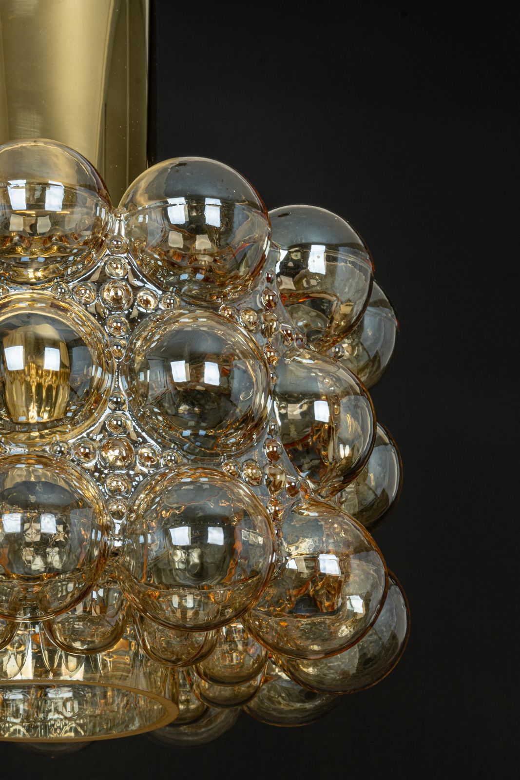 photo buy Large Amber Bubble Glass Pendant By Helena Tynell For Limburg, Germany, 1970s