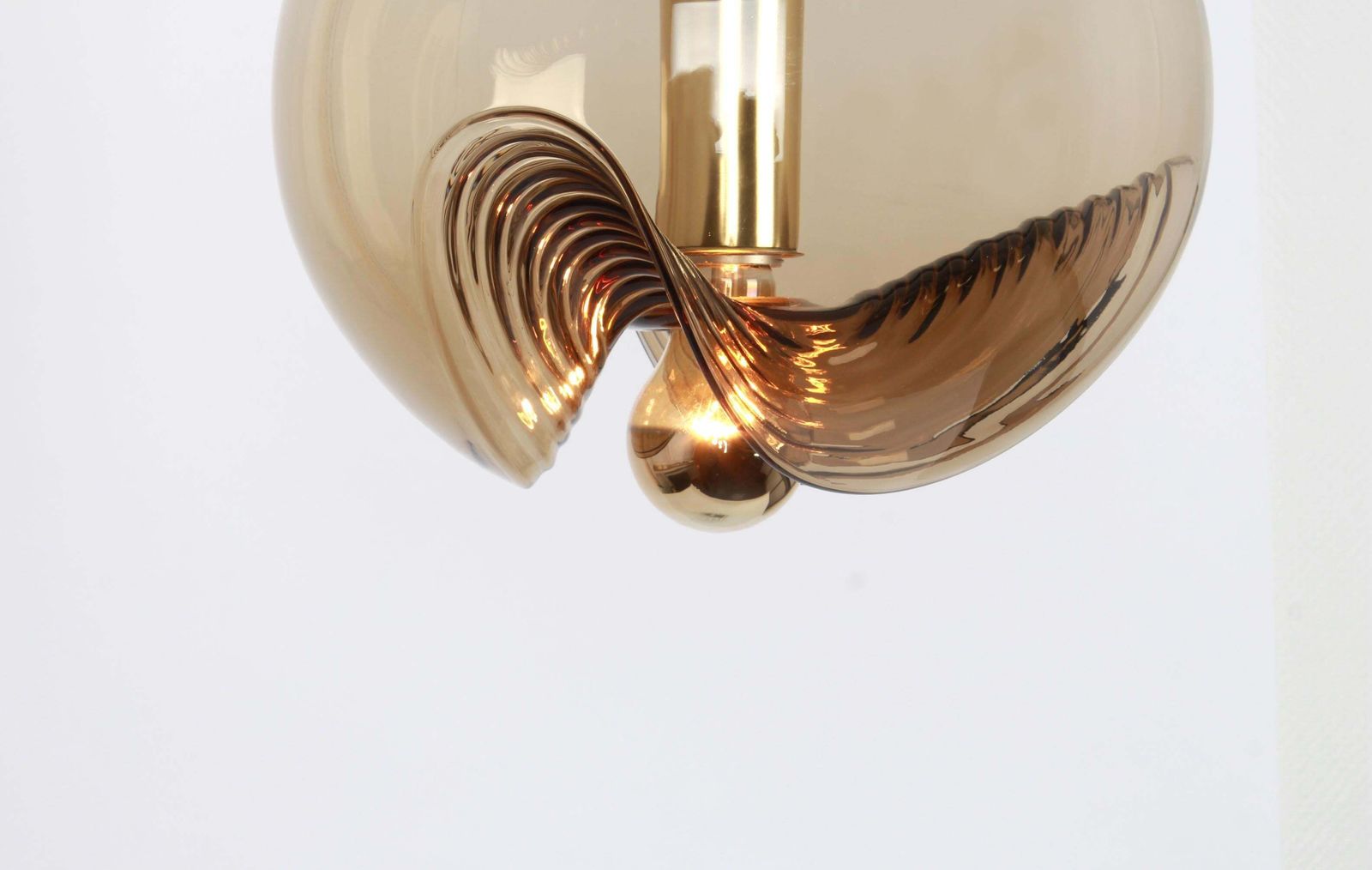 photo furniture 1 Of 7 Large Smoked Glass Pendant Light By Peill & Putzler, Germany, 1970s