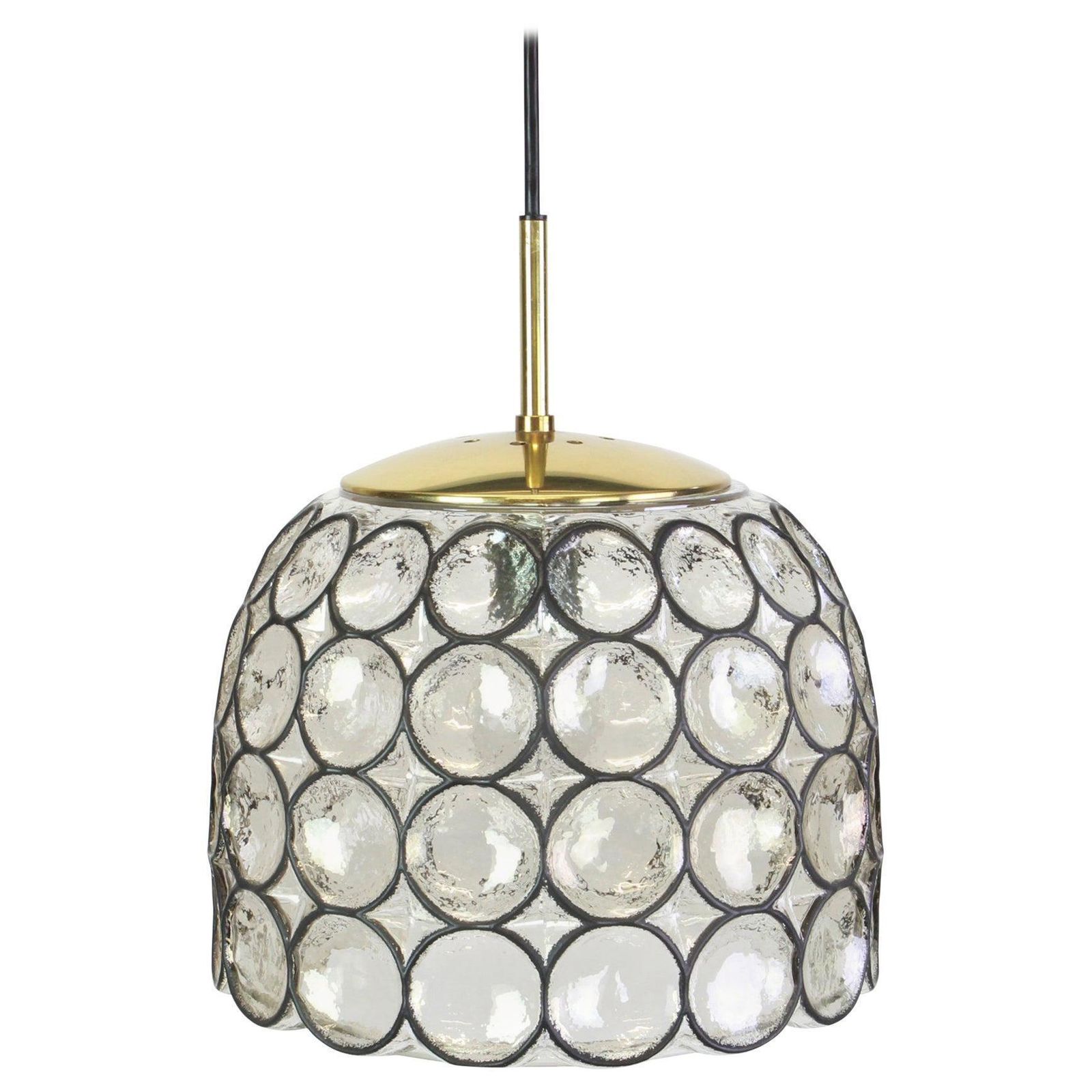 1 Of 16 Iron And Clear Glass Pendant Lights By Limburg, Germany, 1960s photo furniture