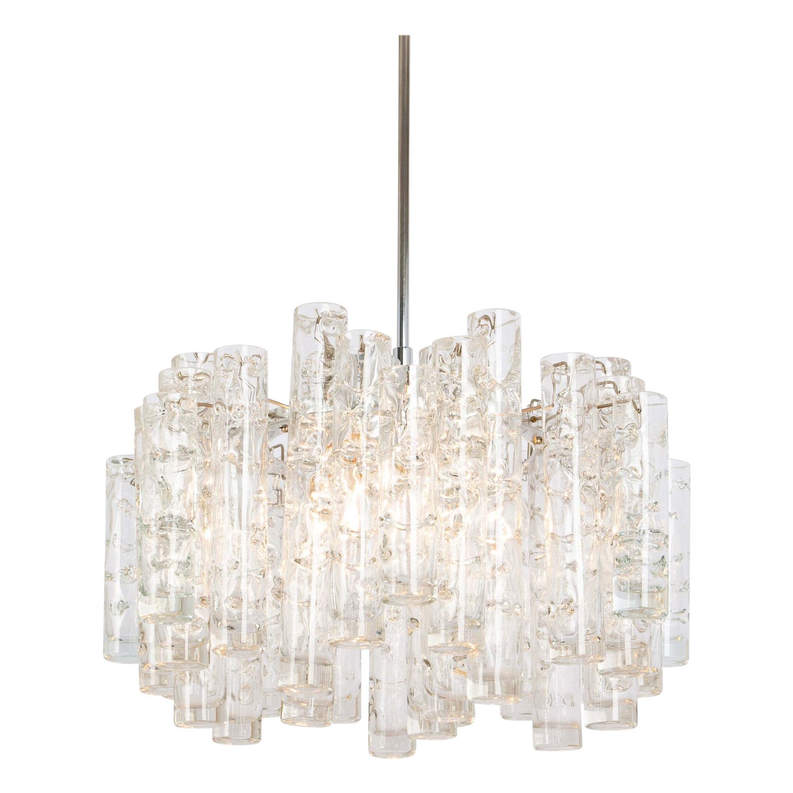 Stunning Murano Glass Tubes Chandelier By Doria, Germany, 1960s