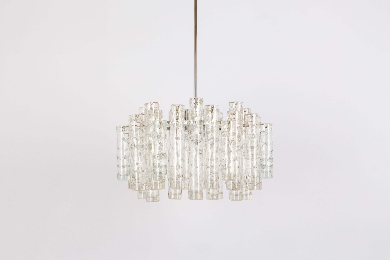 Stunning Murano Glass Tubes Chandelier By Doria, Germany, 1960s photo for sale