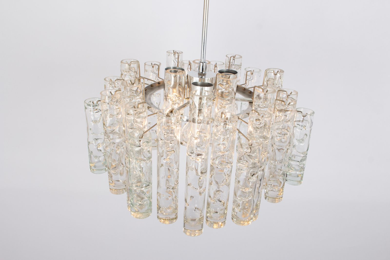 Stunning Murano Glass Tubes Chandelier By Doria, Germany, 1960s photo vinterior