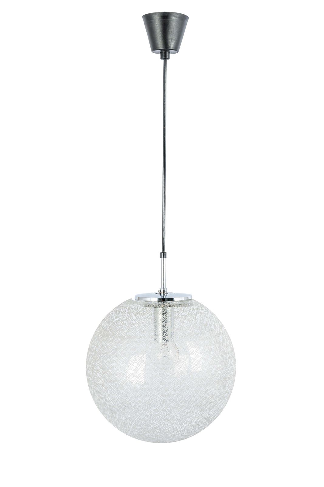 1 Of 8 Large Limburg Chrome With Glass Ball Pendant, Germany, 1970s photo vinterior
