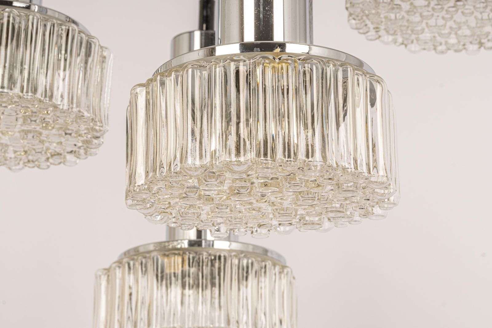 Large Designer Cascading Chandelier Glass For Staff Leuchten, Germany, 1970s photo furniture