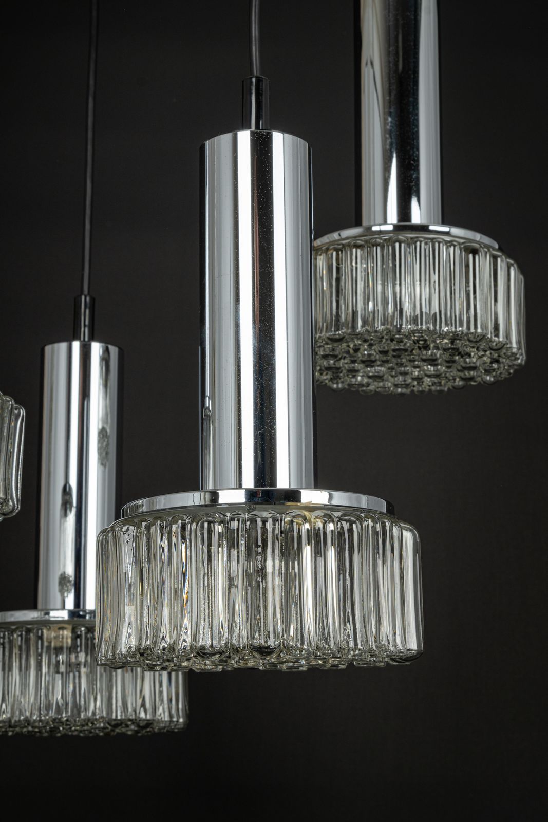 Large Designer Cascading Chandelier Glass For Staff Leuchten, Germany, 1970s photo buy