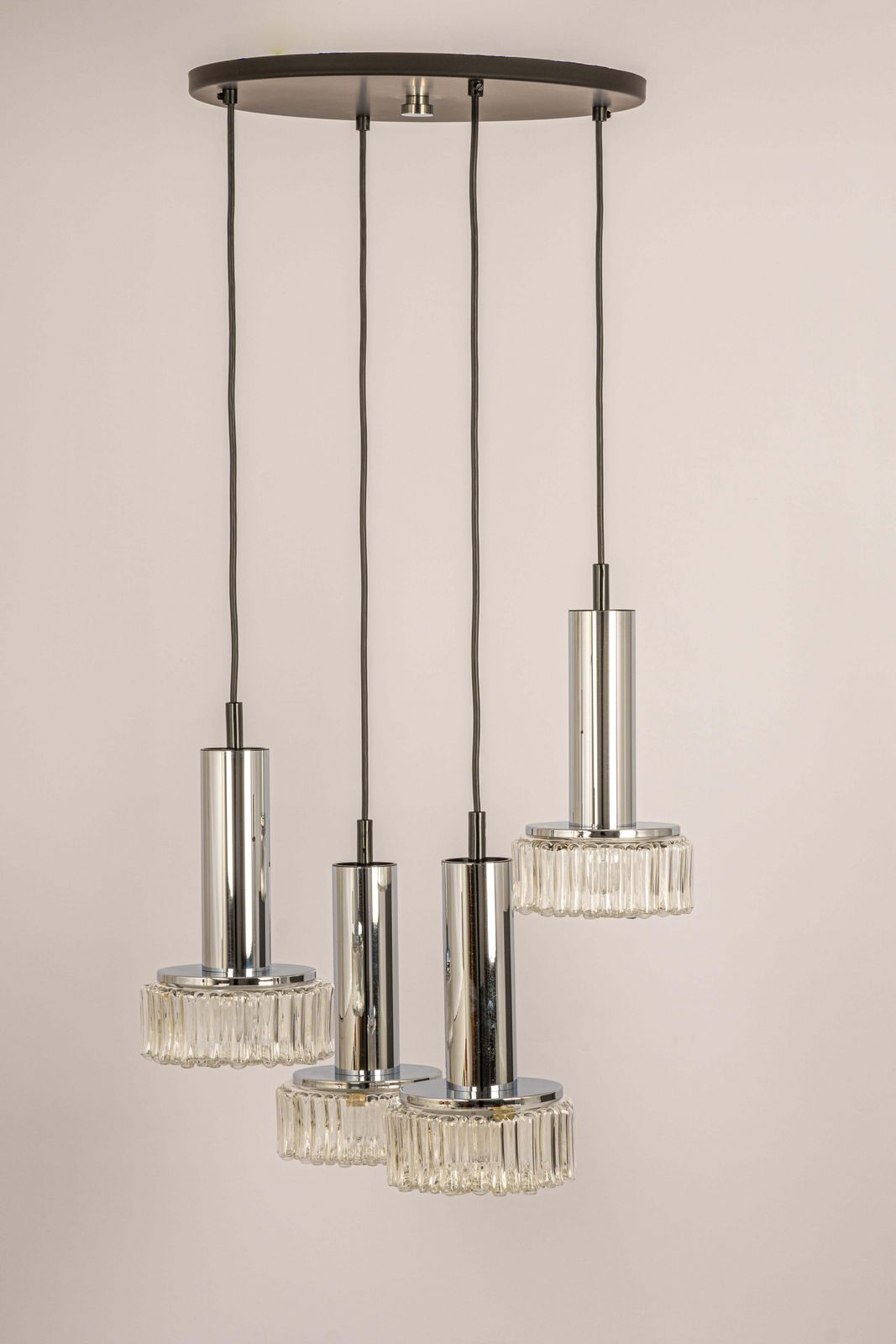 photo furniture Large Designer Cascading Chandelier Glass For Staff Leuchten, Germany, 1970s