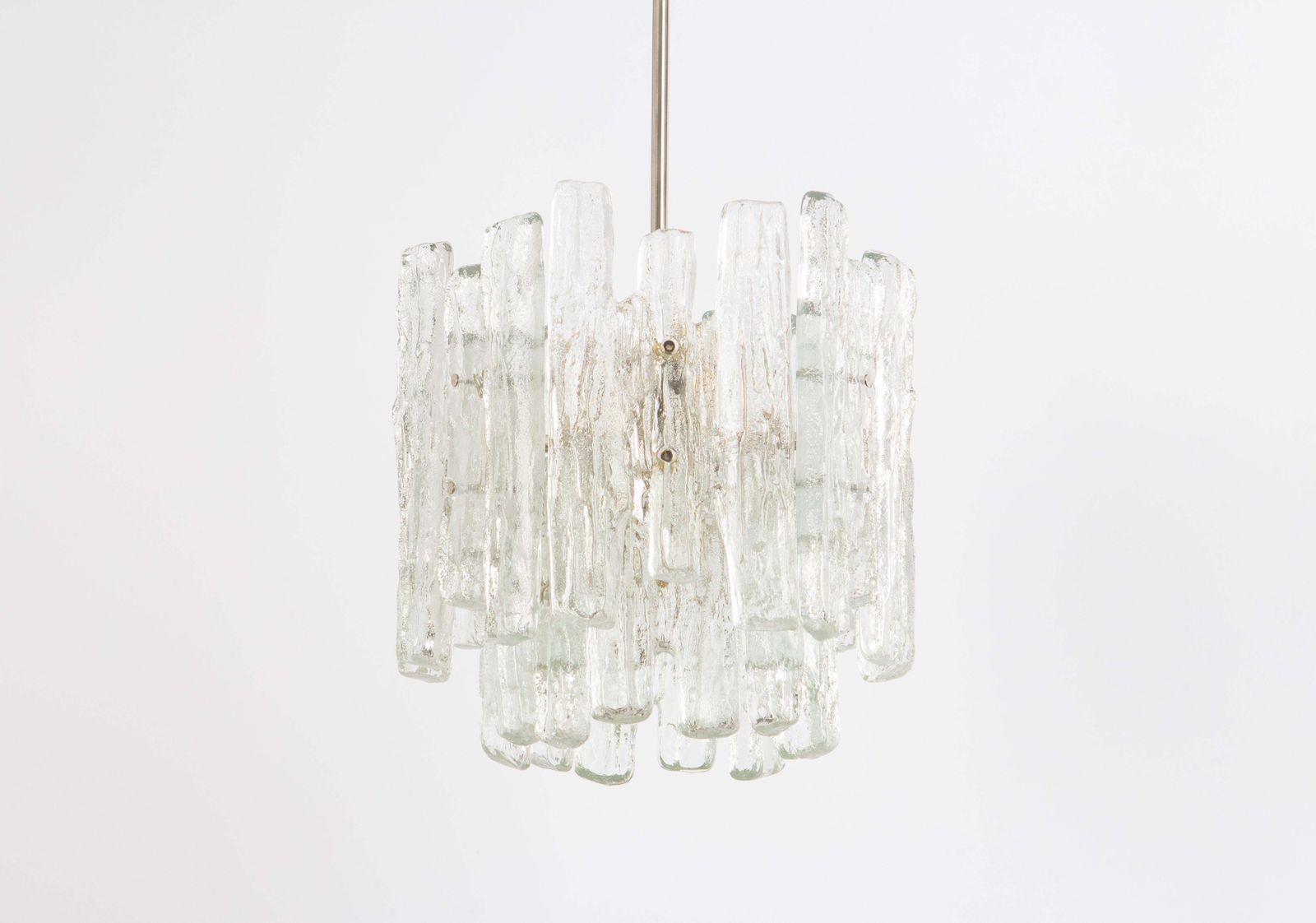 photo for sale 1 Of 2 Petite Murano Ice Glass Chandelier By Kalmar, Austria, 1960s