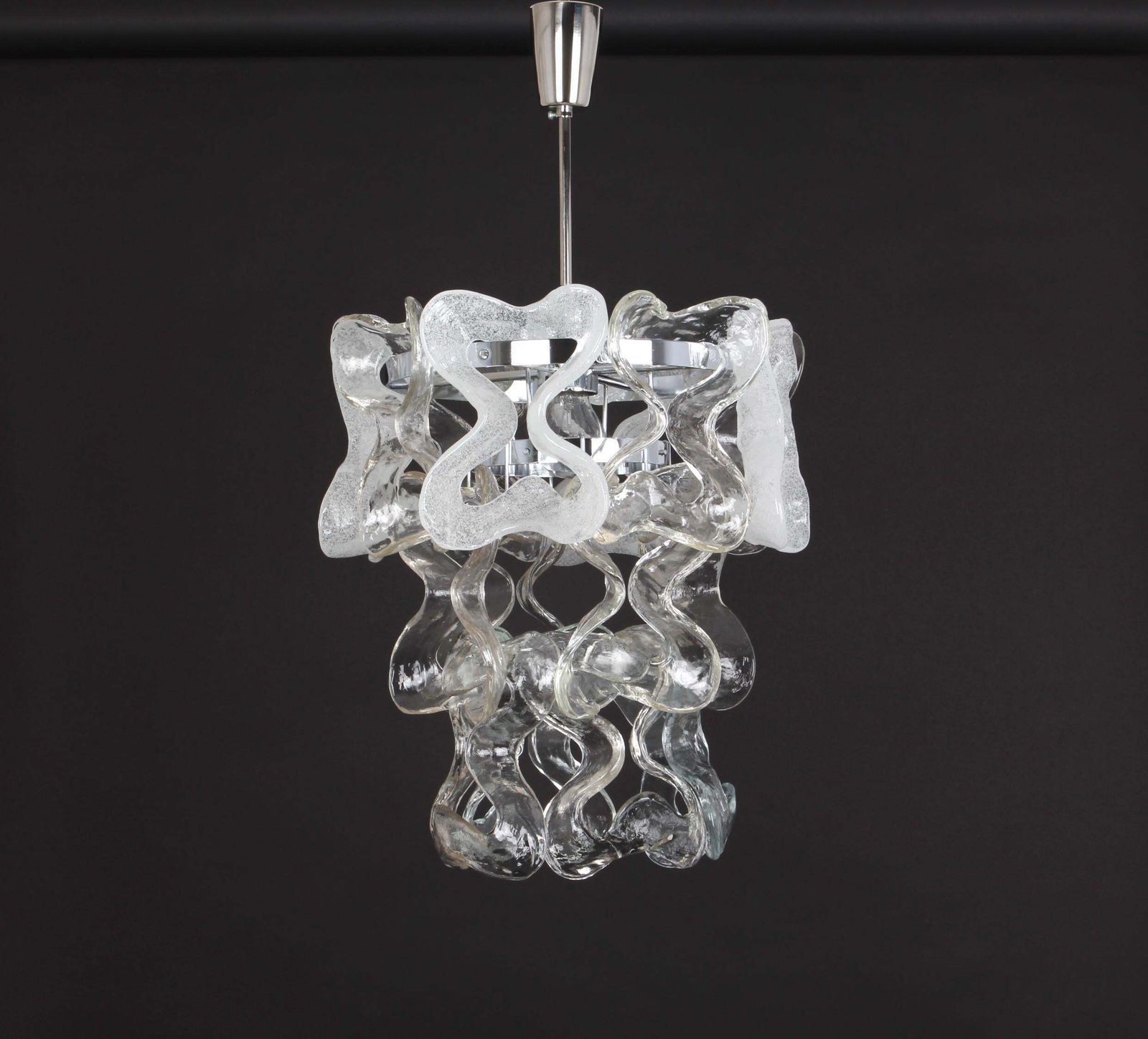 Murano Glass Pendant Light Chome Designed, Carlo Nason For Kalmar, Catena, Aust photo buy