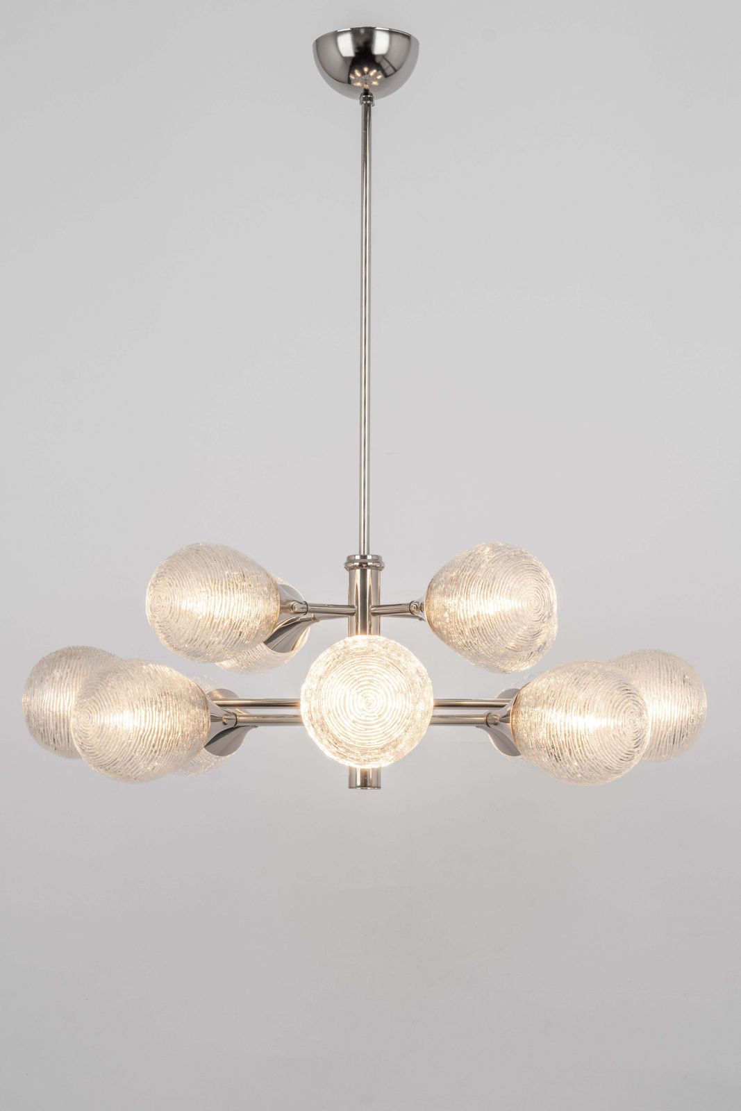 Large Stunning Kaiser Sputnik Opal Glass Globes Chandelier, Germany, 1970s photo buy