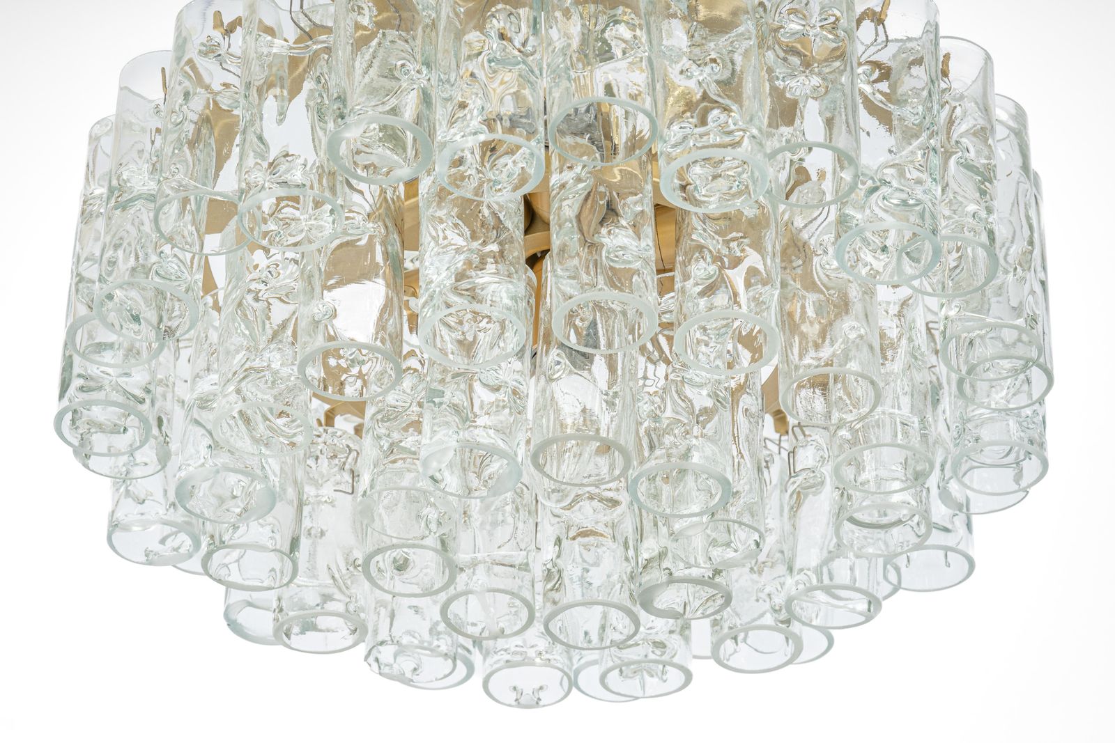 Stunning Murano Ice Glass Tubes Chandelier By Doria, Germany, 1960s photo Lighting