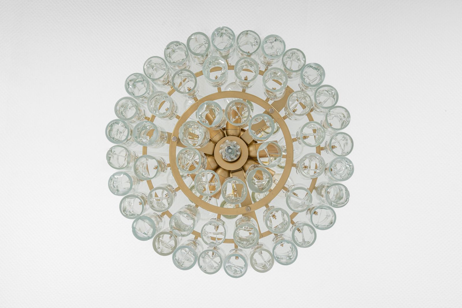 Stunning Murano Ice Glass Tubes Chandelier By Doria, Germany, 1960s photo buy