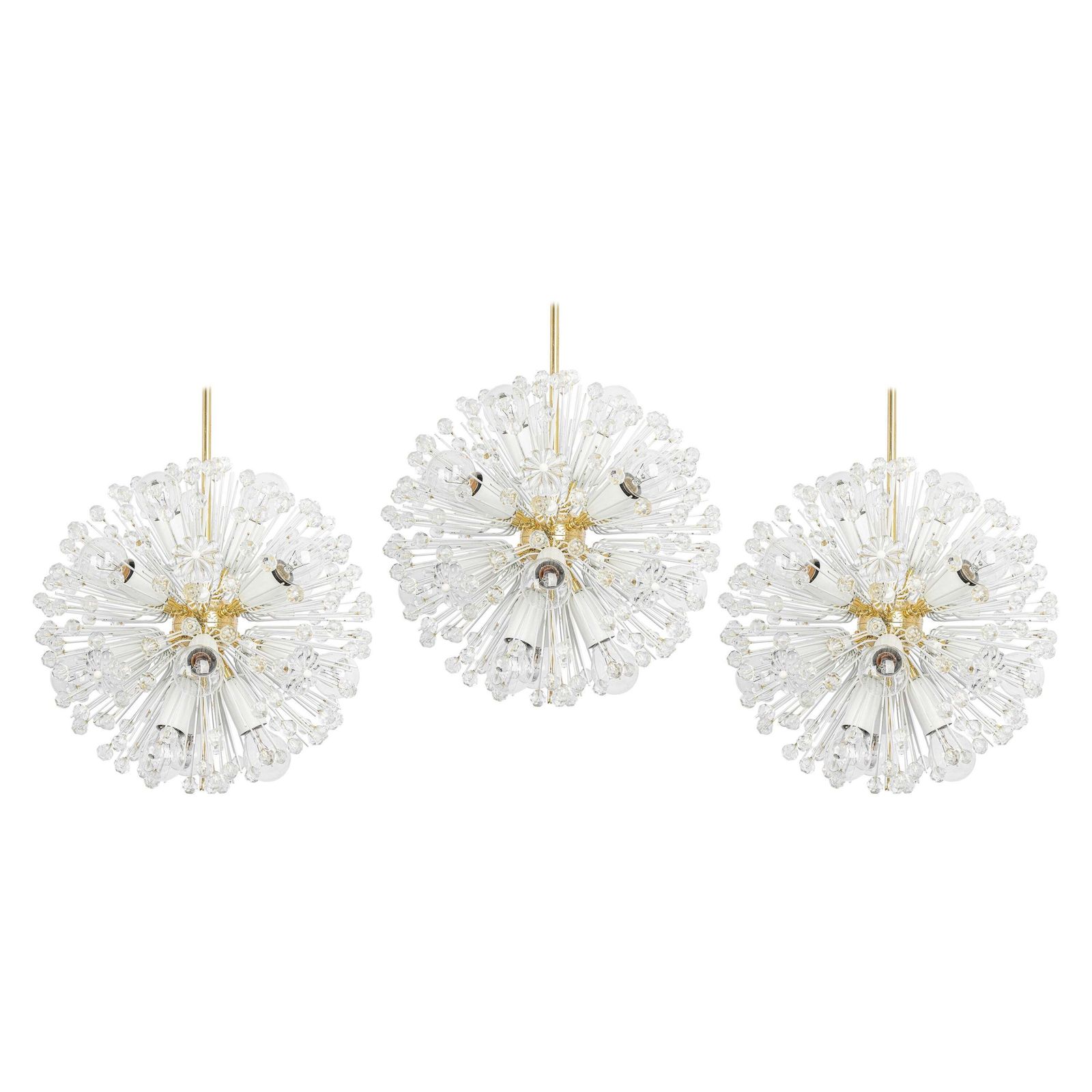 1 Of 3 Petie Starburst Brass Pendant Lights By Emil Stejnar, Austria, 1960s