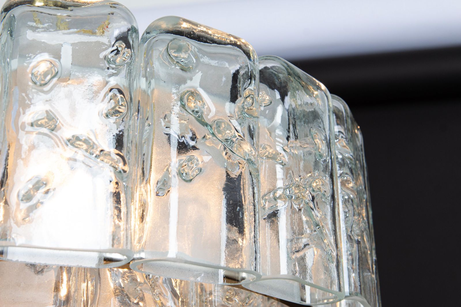 photo furniture Large Doria Ice Glass Tubes Chandelier, Germany, 1960s