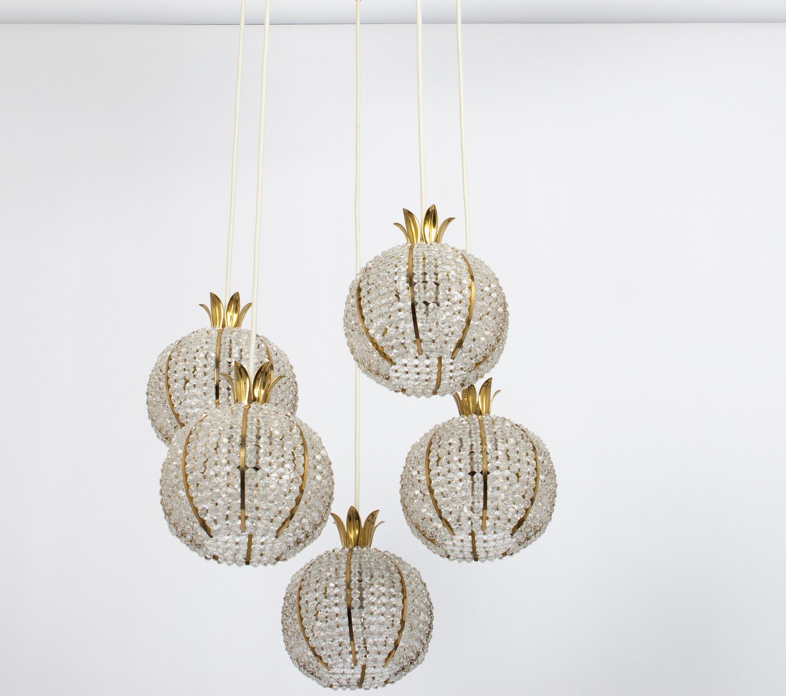Cascade Pendant Lamp By Emil Stejnar For Rupert Nikoll, Pineapple Design, 1960s photo buy