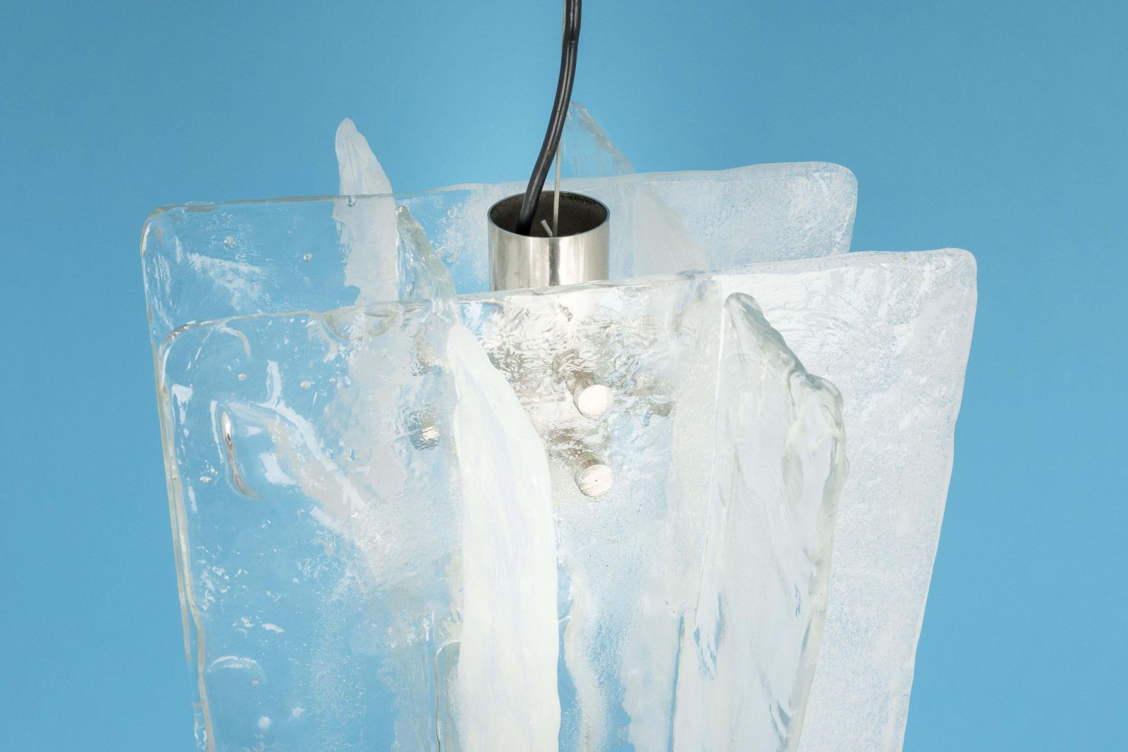 photo for sale 1 Of 2 Murano Glass Chandelier Designed By Carlo Nason For Mazzega, 1970s
