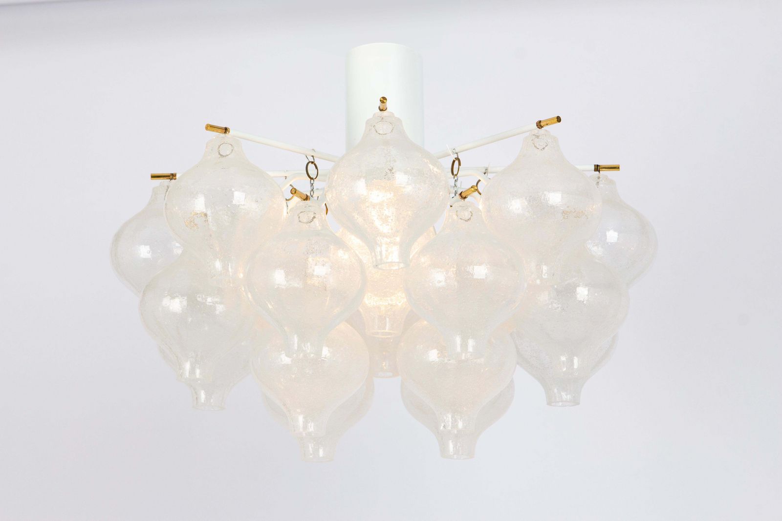 1 Of 3 Large Tulipan Glass Flushmount By Kalmar, Austria, 1960s photo Lighting