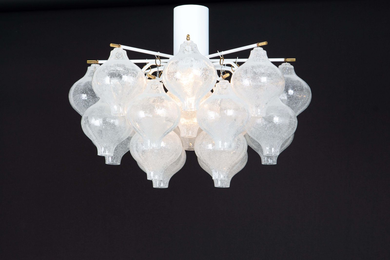 1 Of 3 Large Tulipan Glass Flushmount By Kalmar, Austria, 1960s photo buy