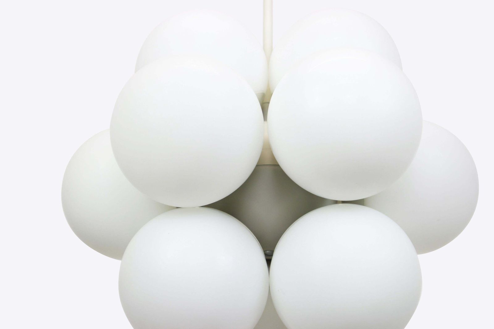 1 Of 3 Kaiser Sputnik Molecular Shape Chandelier, 12 Opal Glass, Germany, 1970s photo furniture