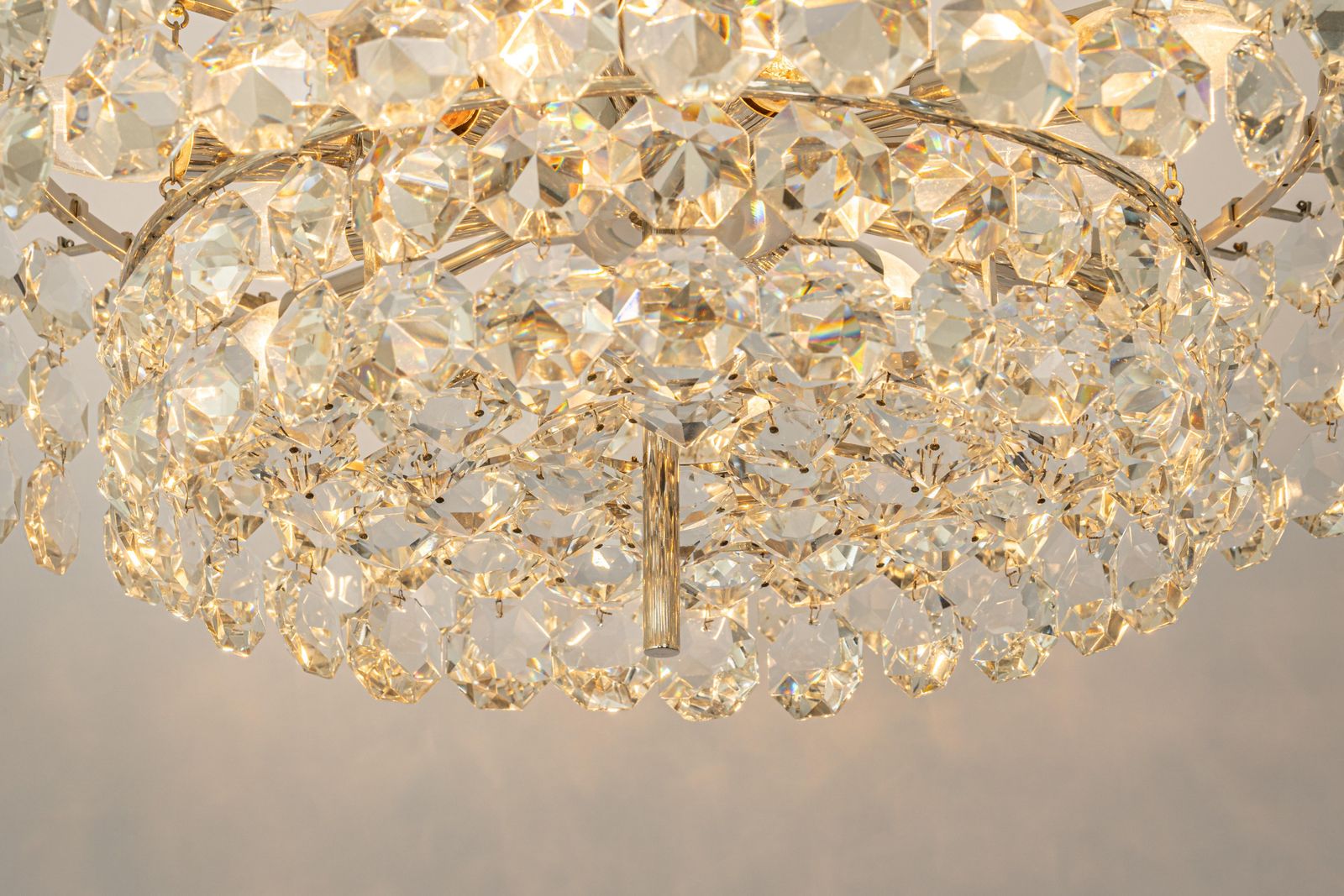Lighting Bakalowits Chandelier, Chrome And Crystal Glass, Austria, 1960s photo