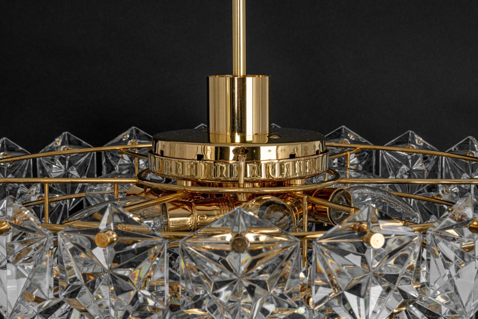 Stunning Large Chandelier, Brass And Crystal Glass By Kinkeldey, Germany, 1970s photo 1633.0