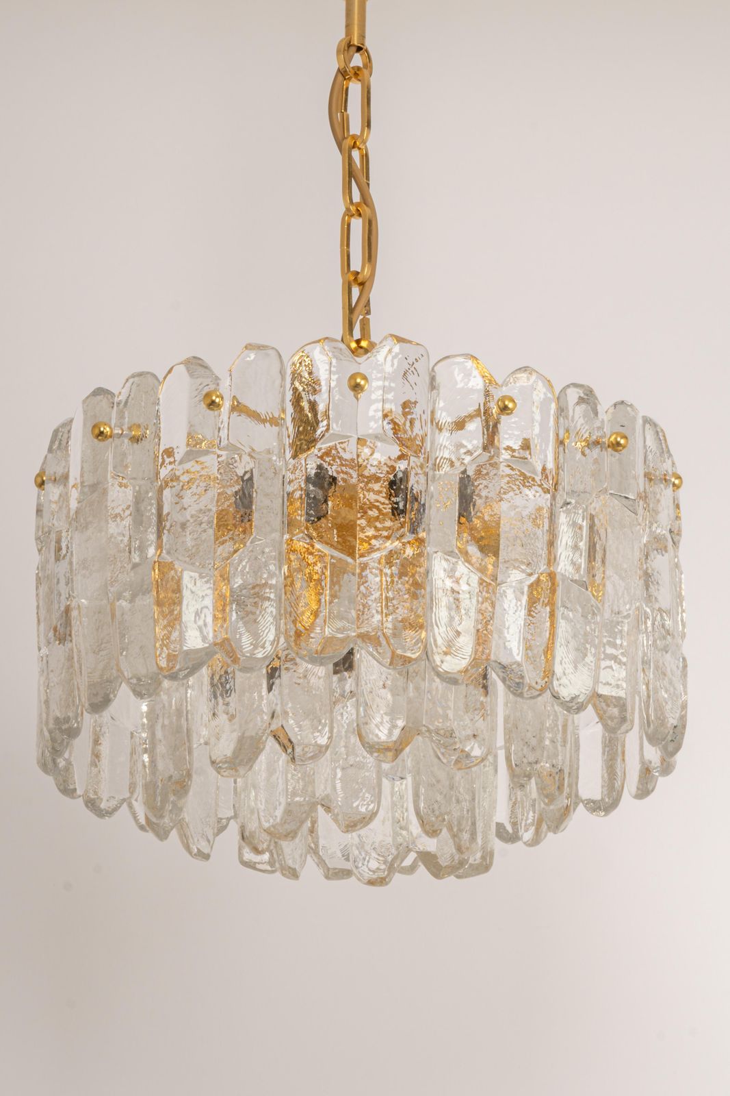 Stunning Gilt Brass, Crystal Glass Light Fixture Palazzo, Kalmar, Austria, 1970 photo vinterior