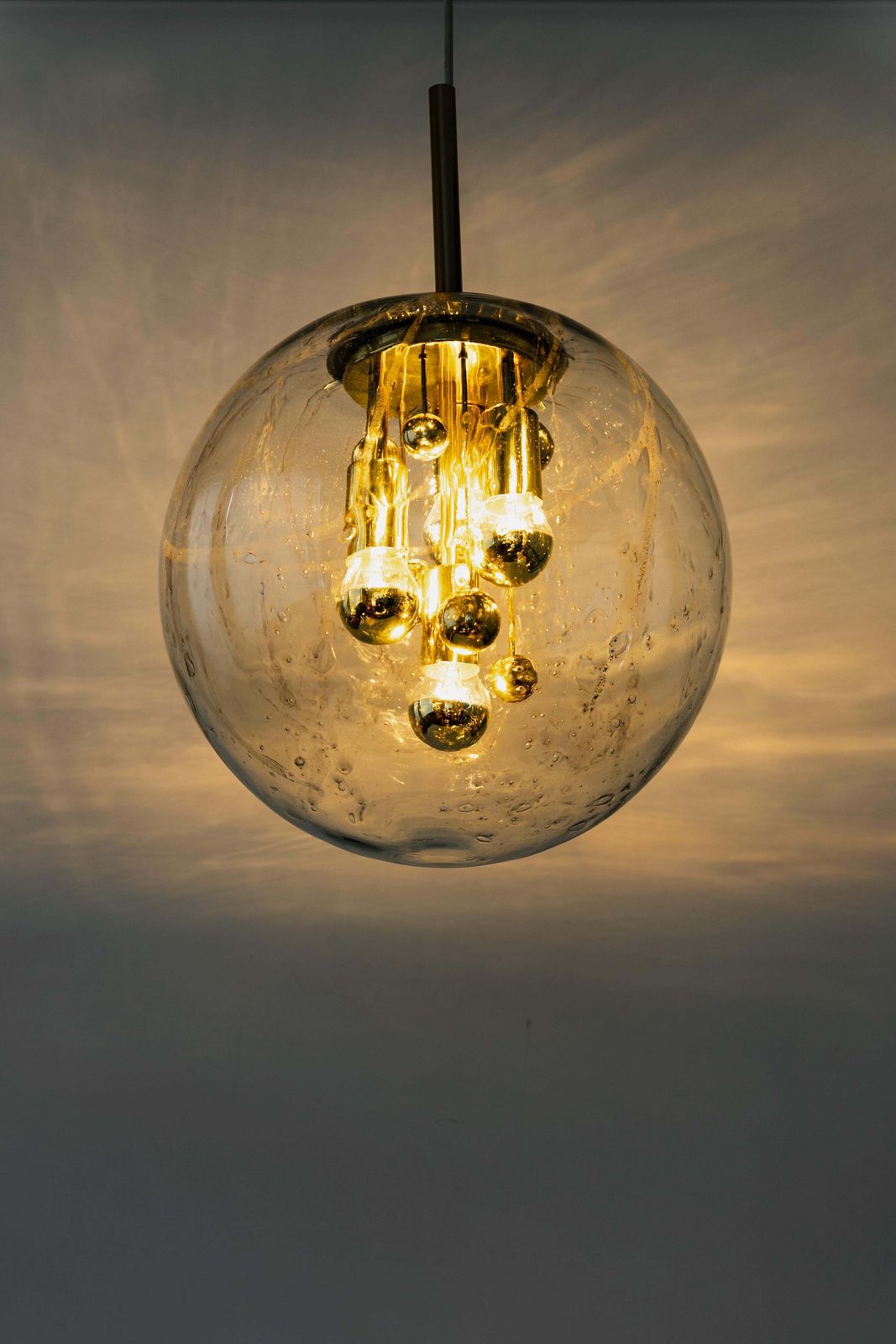 1 Of 3 Large Sputnik Big Ball Pendant By Doria, Germany, 1970s photo vinterior