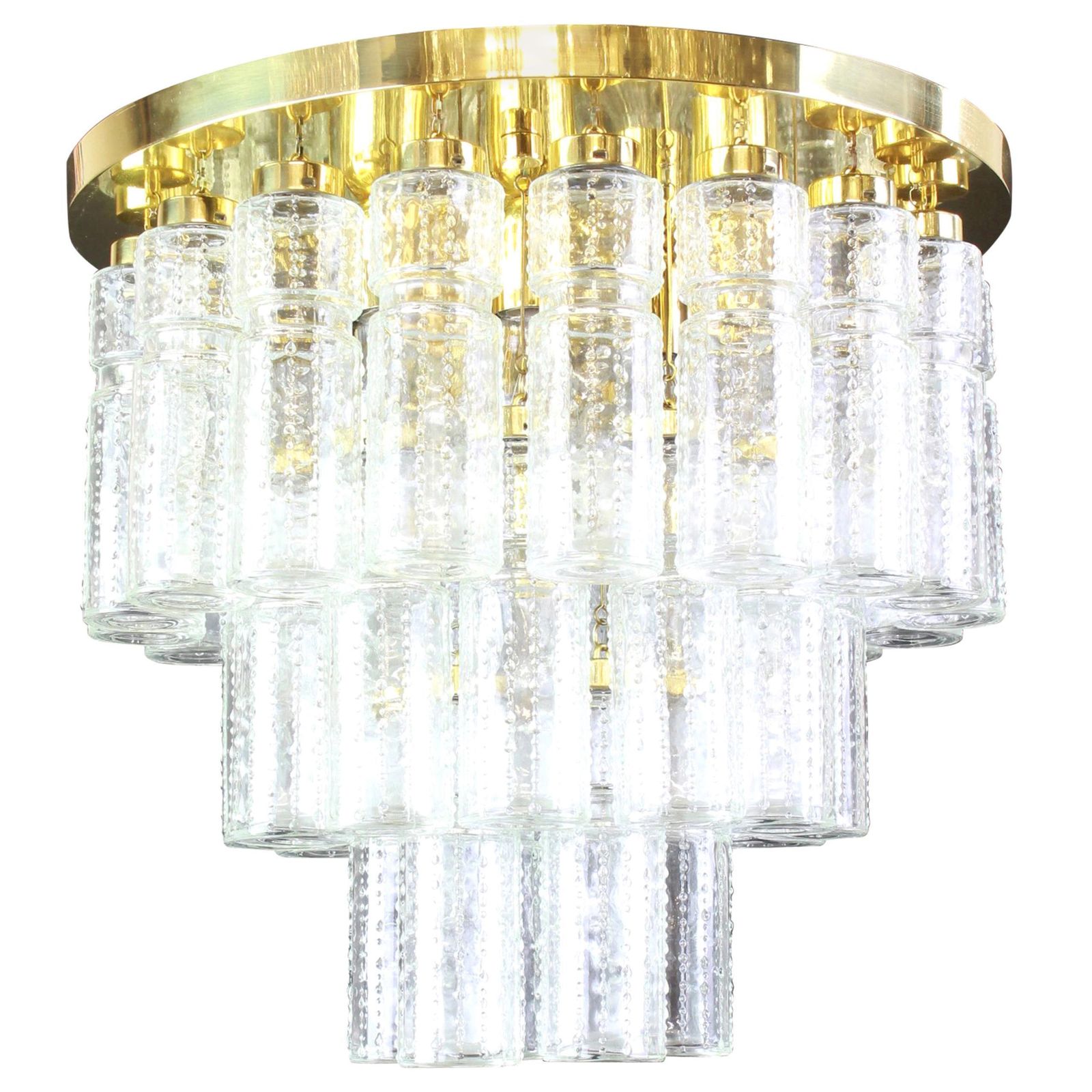 1 Of 2 Large Limburg Glass Chandelier, Germany, 1960s