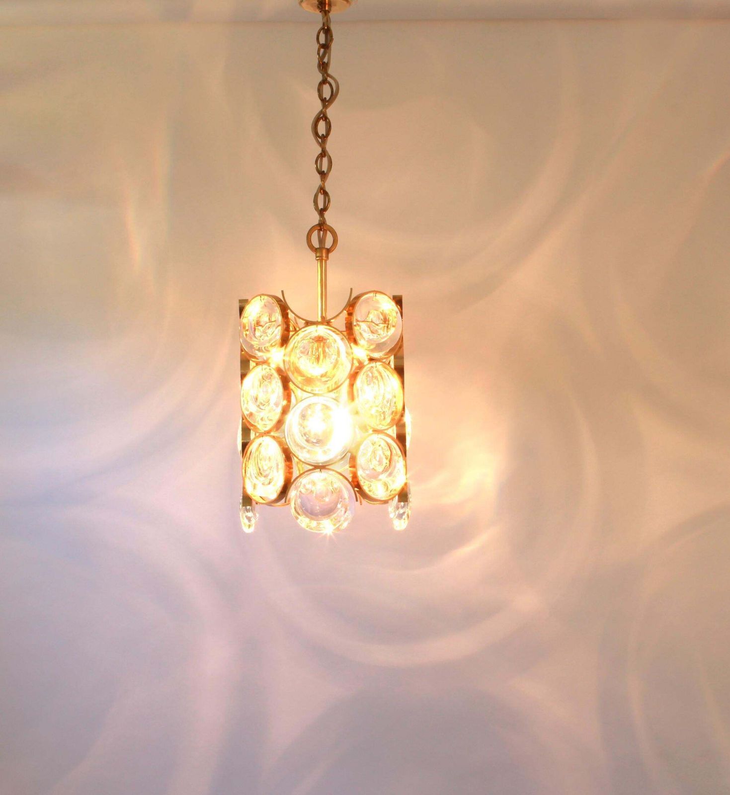 photo furniture Pair Of Petite Gilded Brass Pendants, Sciolari Design For Palwa, Germany, 1970s