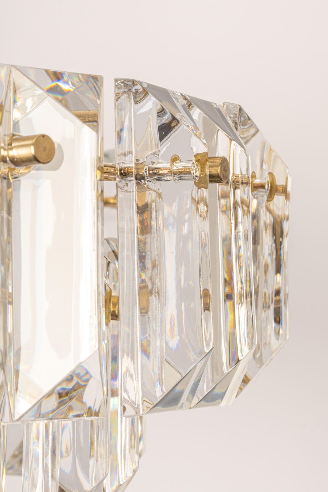 Stunning Chandelier, Brass And Crystal Glass By Kinkeldey, Germany, 1970s photo for sale