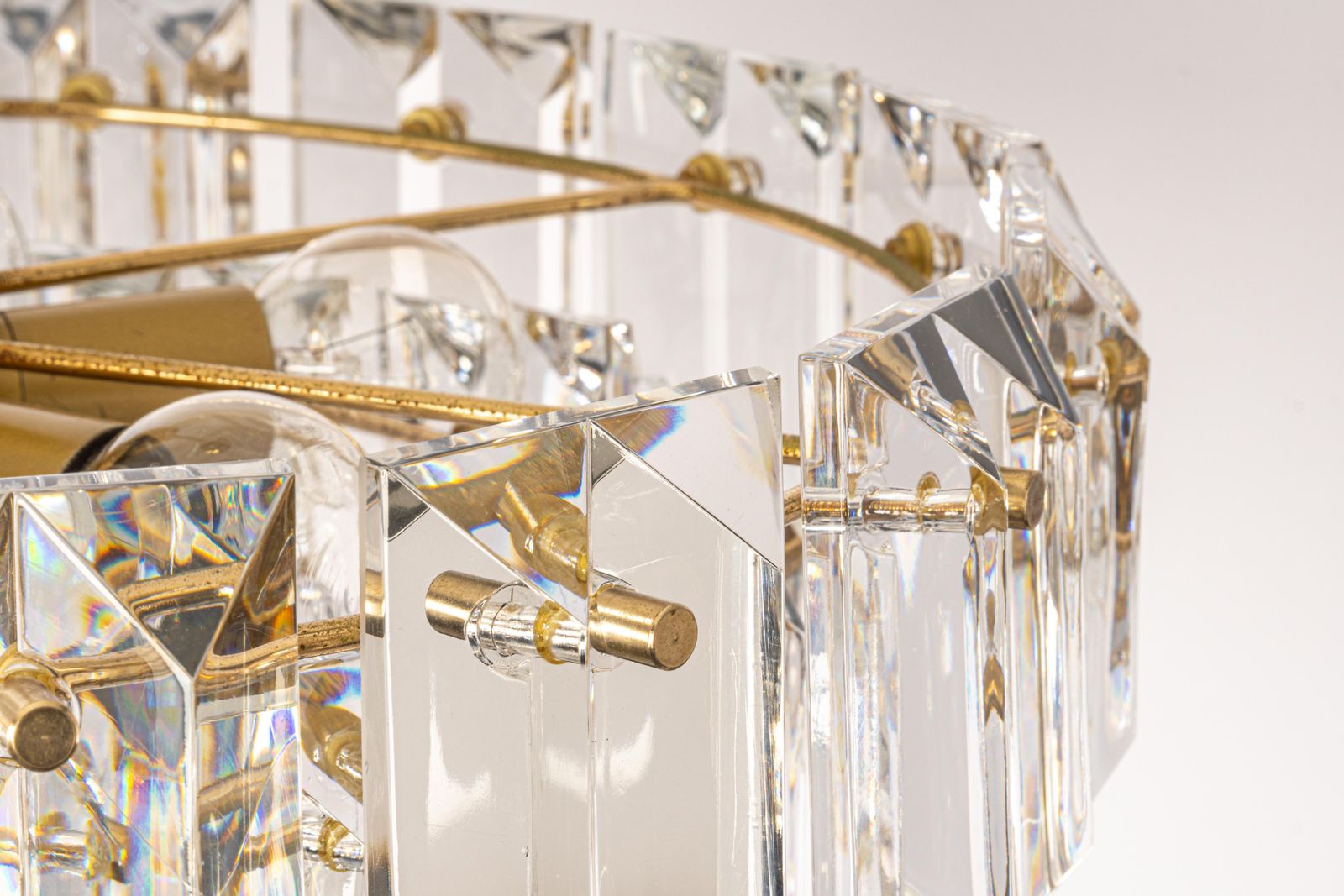 Stunning Chandelier, Brass And Crystal Glass By Kinkeldey, Germany, 1970s photo Lighting