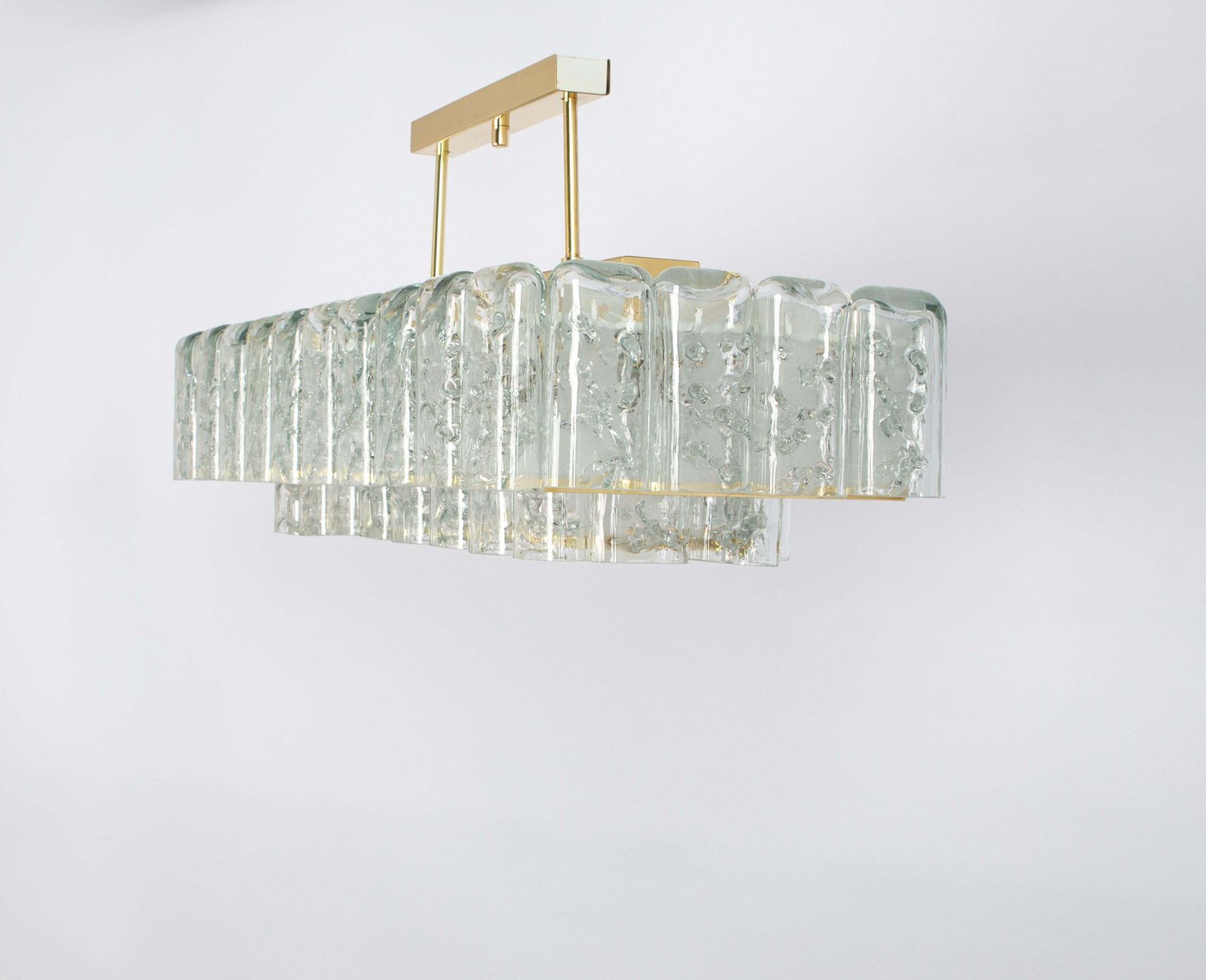 Large Doria Ice Glass Tubes Chandelier, Germany, 1960s photo Lighting
