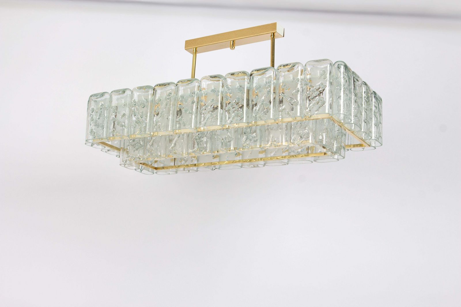 Large Doria Ice Glass Tubes Chandelier, Germany, 1960s photo 1961.0