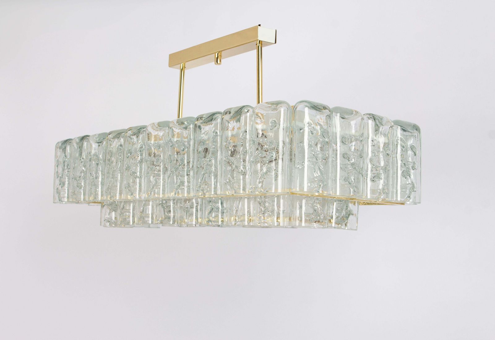 1961.0 Large Doria Ice Glass Tubes Chandelier, Germany, 1960s photo