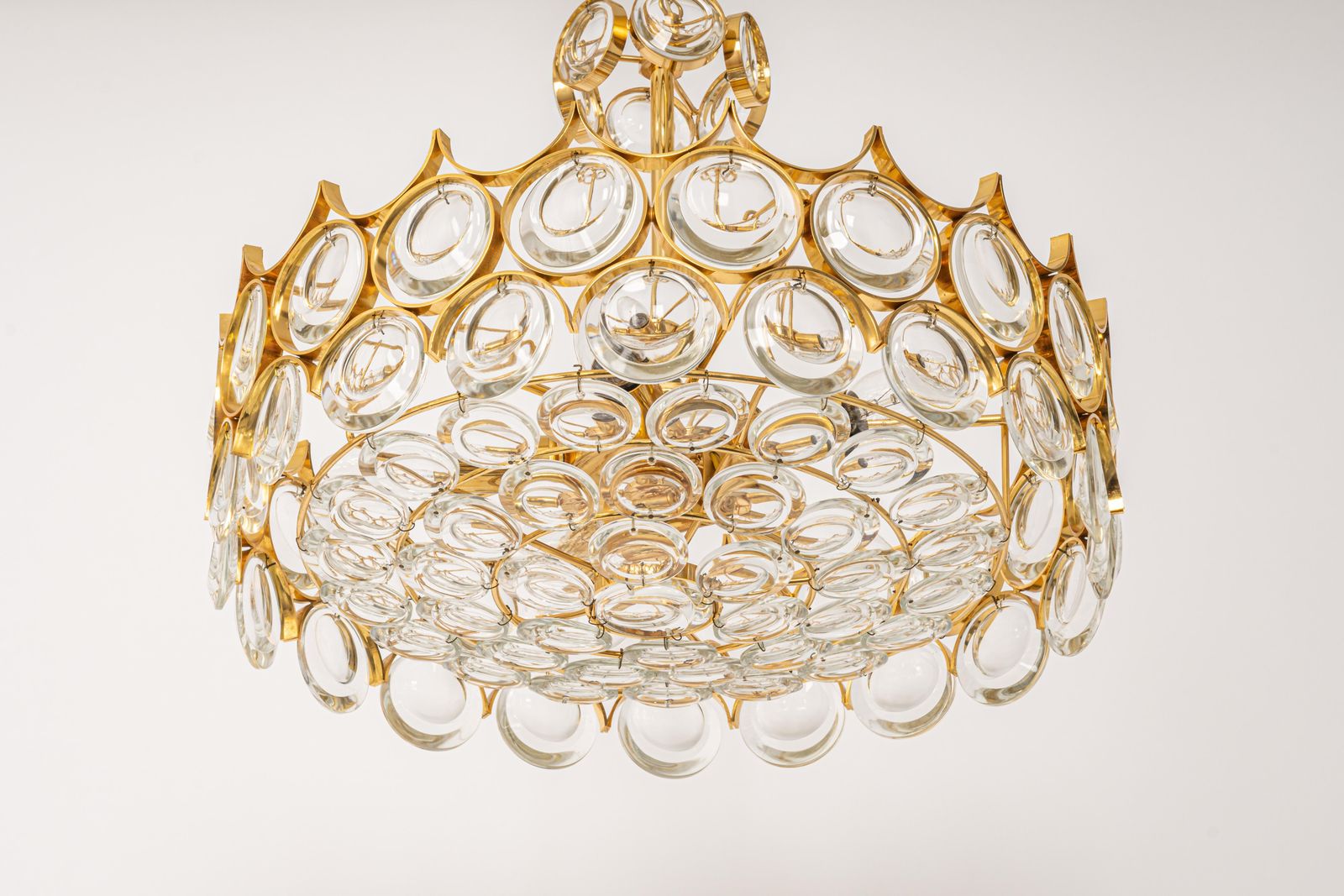 Brass And Crystal Chandelier, Sciolari Design By Palwa, Germany, 1970s photo furniture