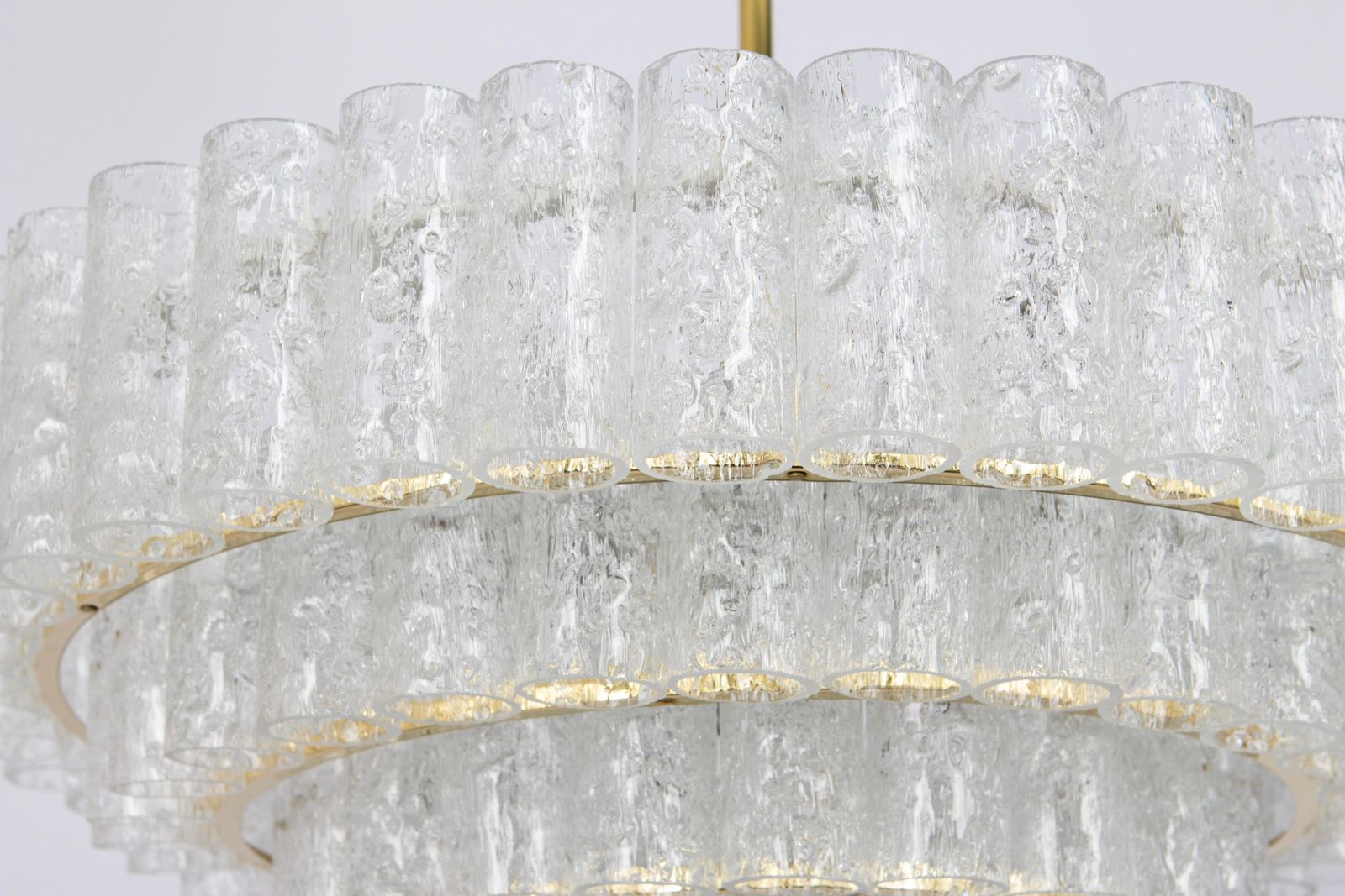 1 Of 5 Large Mid Century Doria Chandelier Ice Glass, 1960s, Germany photo vinterior