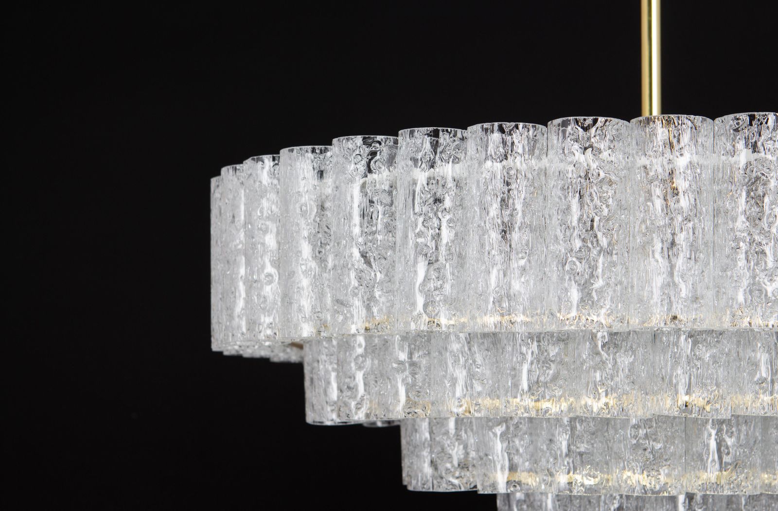 photo for sale 1 Of 5 Large Mid Century Doria Chandelier Ice Glass, 1960s, Germany