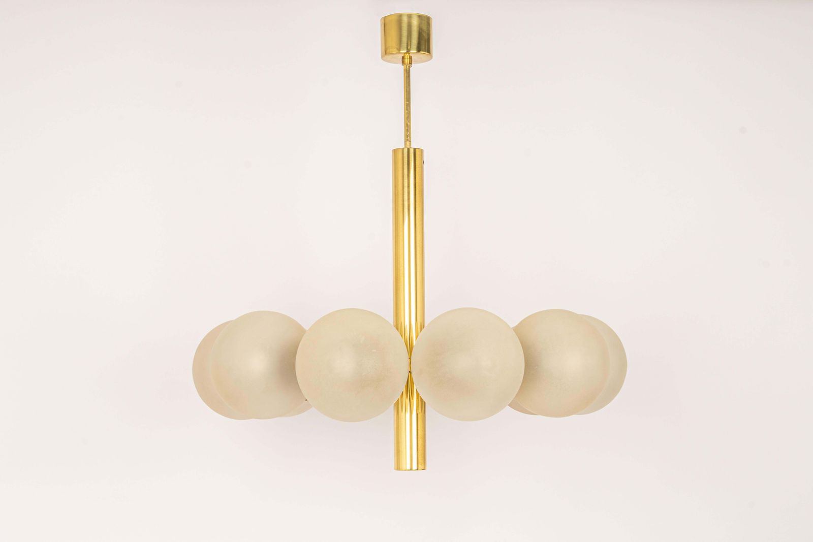 Large Stunning Kaiser Sputnik Glass Globes Chandelier, Germany, 1970s photo furniture