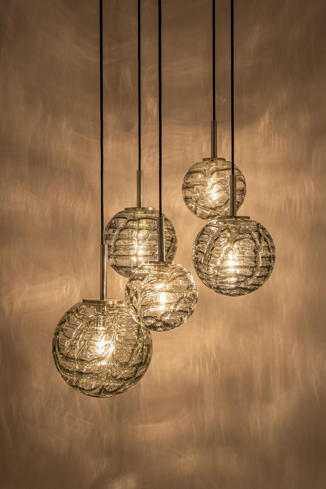 photo furniture Large Designer Cascading Chandelier Murano Glass By Doria, Germany, 1970s