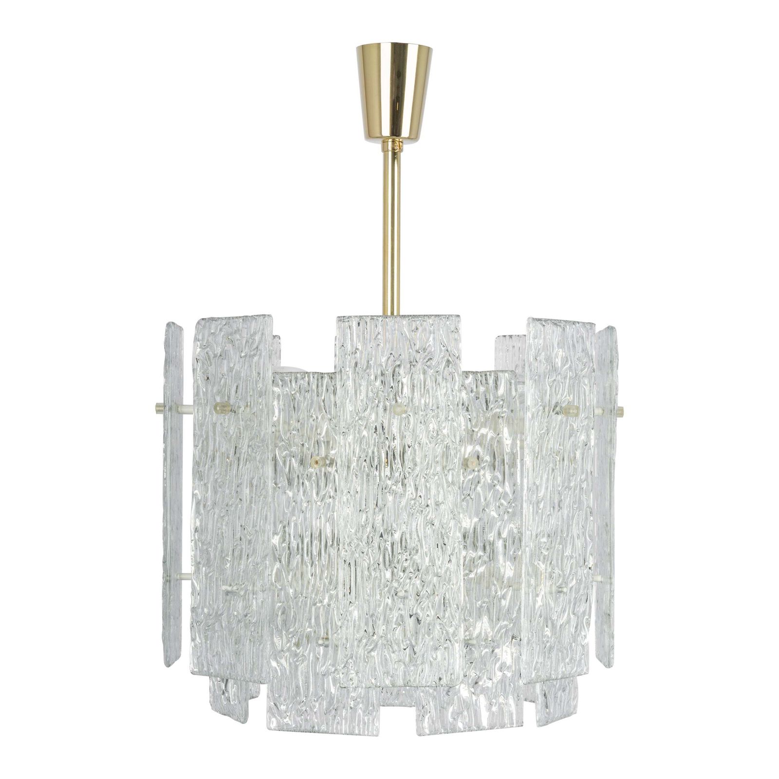 Large Murano Ice Glass Chandelier By Kalmar, Austria, 1960s