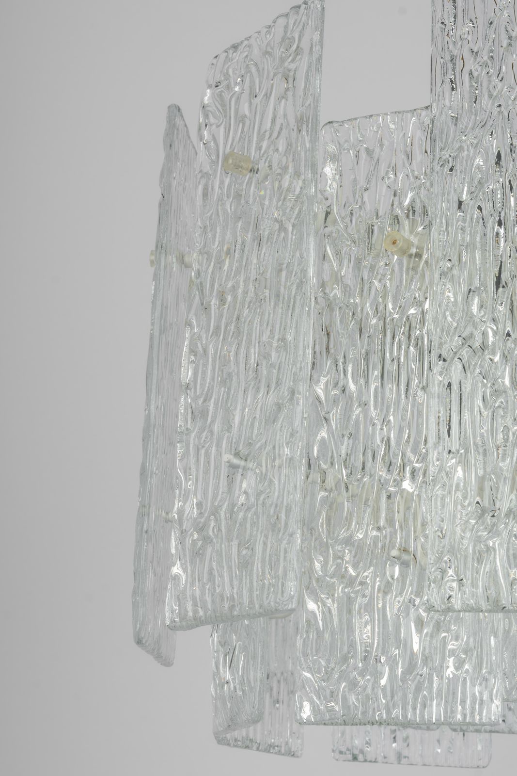 2063.0 Large Murano Ice Glass Chandelier By Kalmar, Austria, 1960s photo