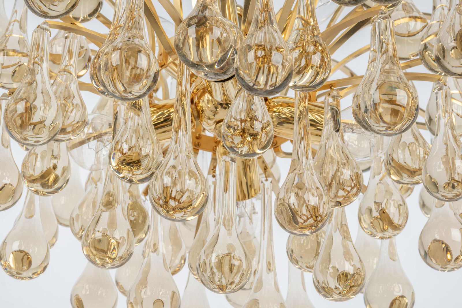 Large Murano Glass Tear Drop Chandelier, Christoph Palme, Germany, 1970s photo for sale
